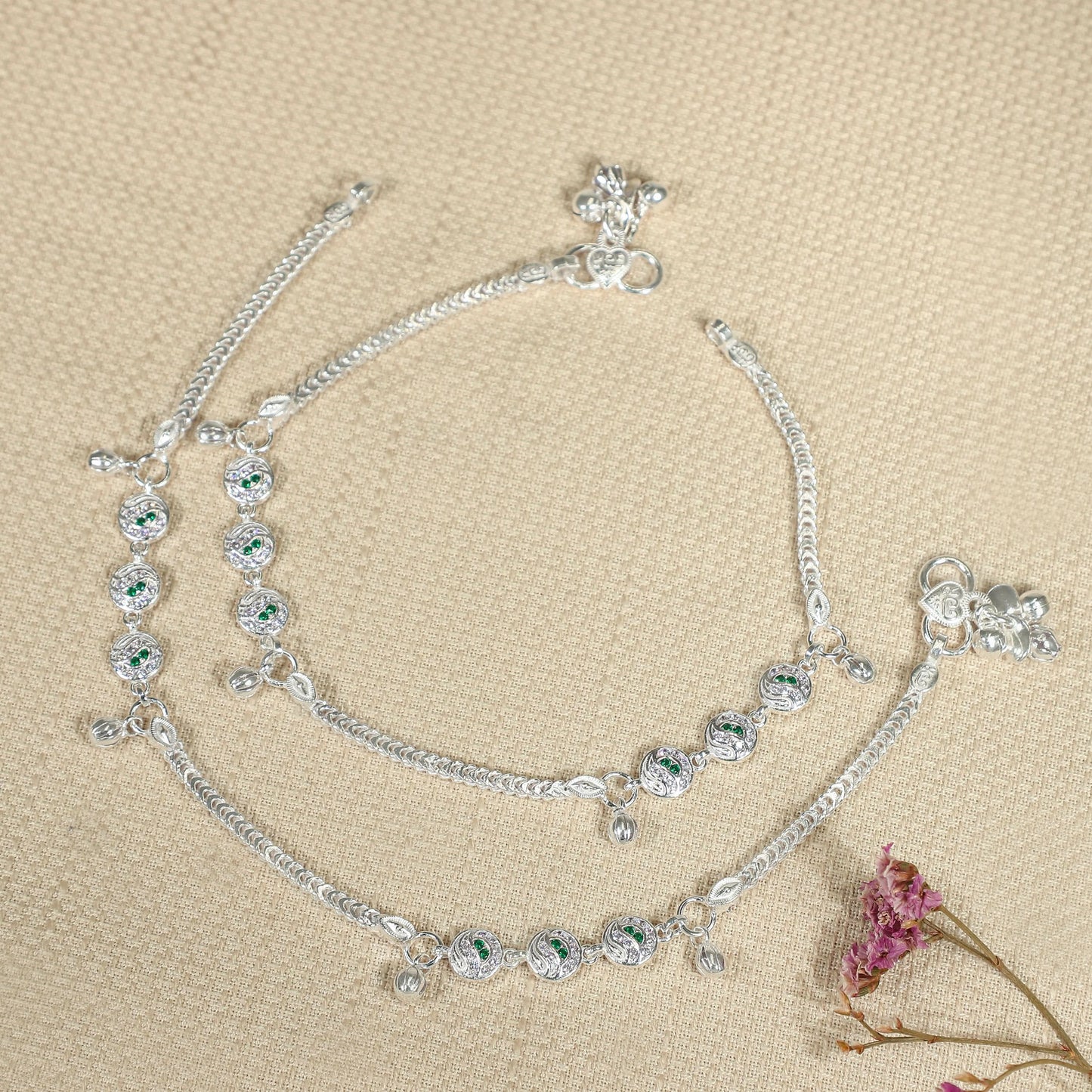 Ethereal Silver Anklets