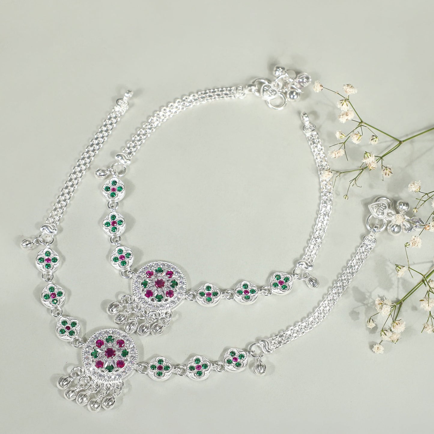 Apurva Silver Anklets