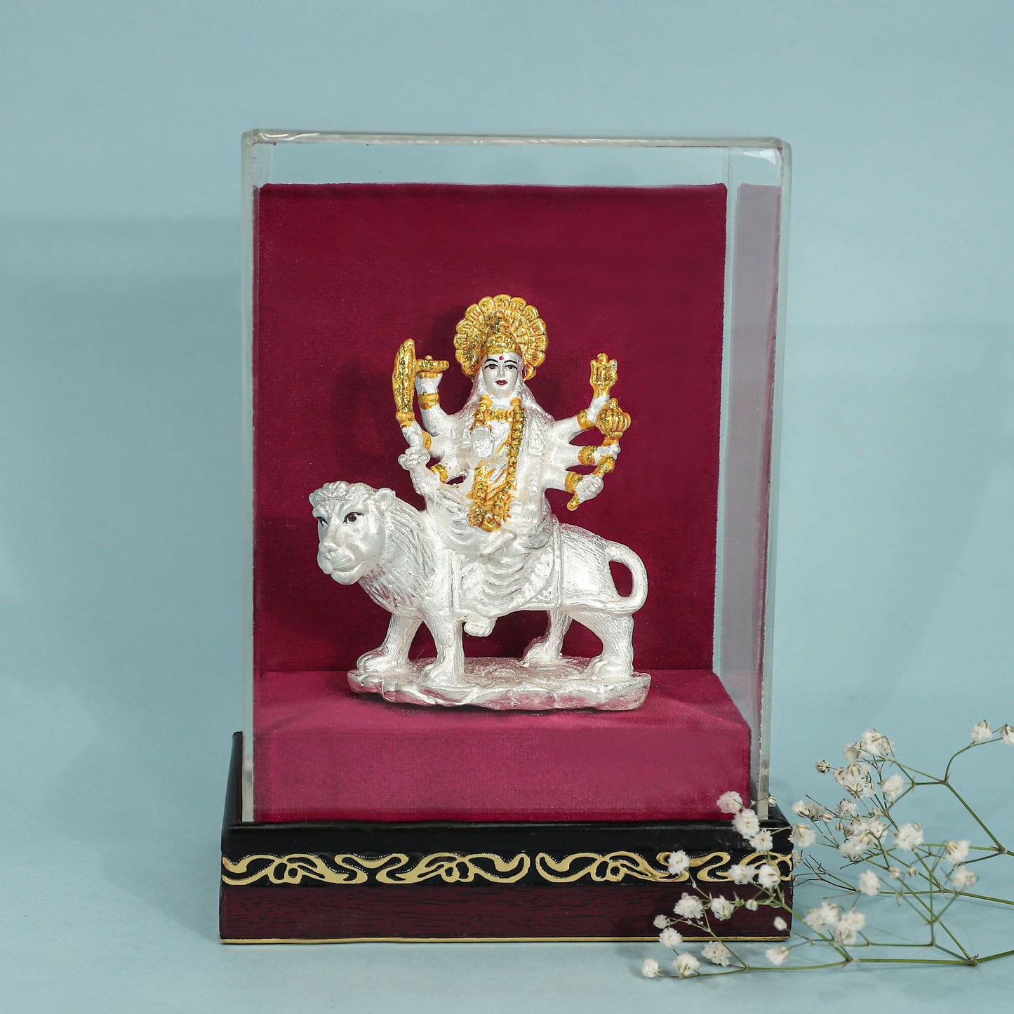 Charming Maa Durga Silver Idol