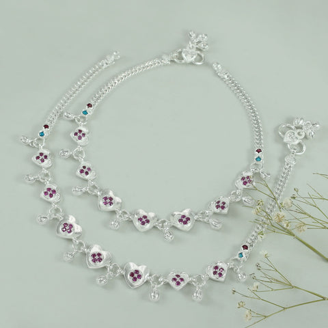 Manju Silver Anklets
