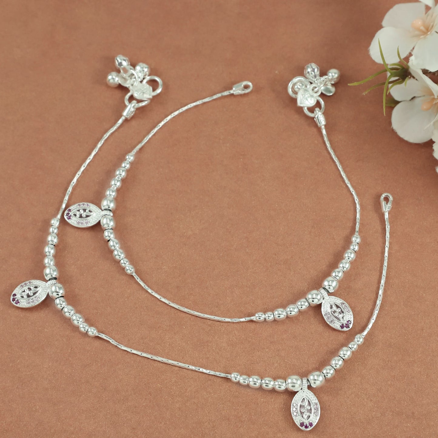 Krishnya Silver Anklets