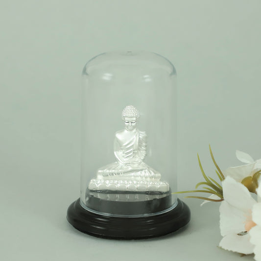 Pleasing Budha Silver Idol