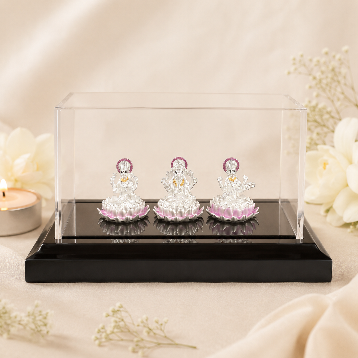 Classy Lakshmi Ganesha Sarswati Silver