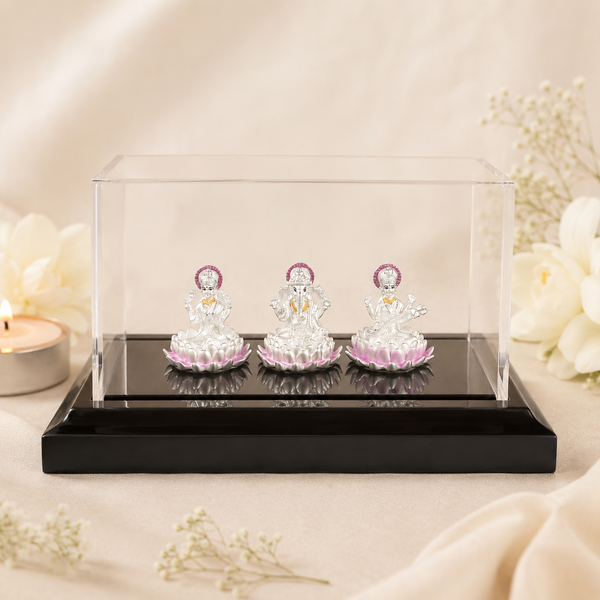 Classy Lakshmi Ganesha Sarswati Silver