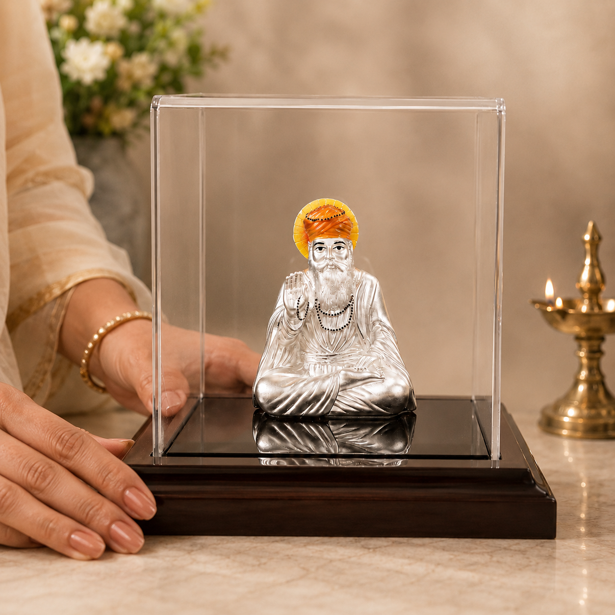 Guru Nanak Ji Precious  Silver Idol