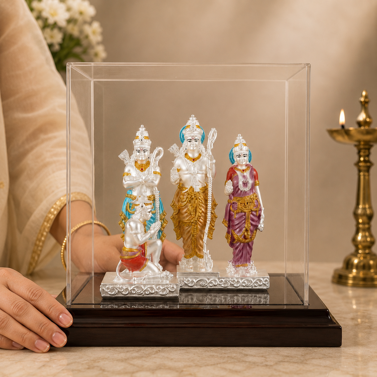 Charming Silver Ram Darbar Idol