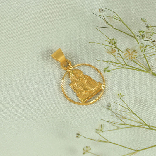 Elegant Radha-Krishna Gold Pendant