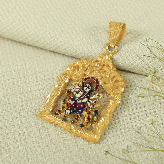 Maa Durga Gold Pendant