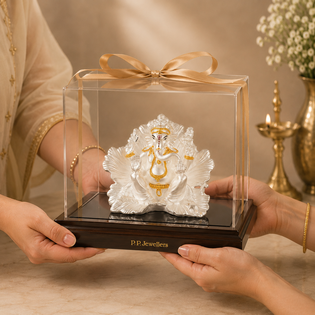 Imposing Ganesha Silver Idol