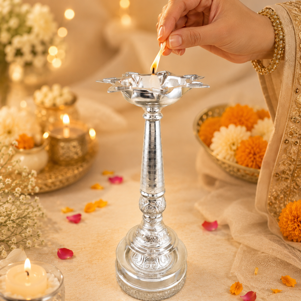 Imposing Silver Diya