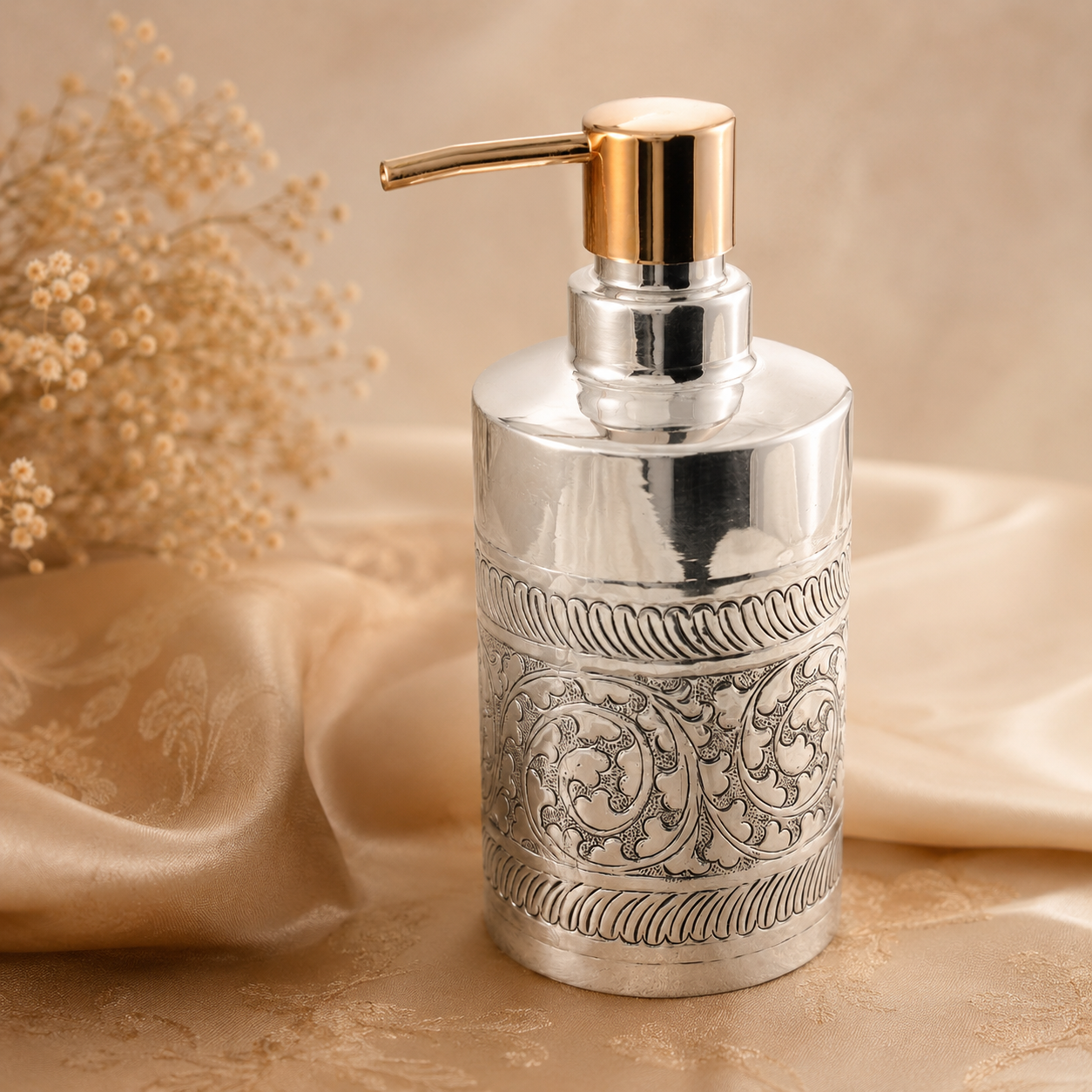 Fancy Silver Soap Dispenser