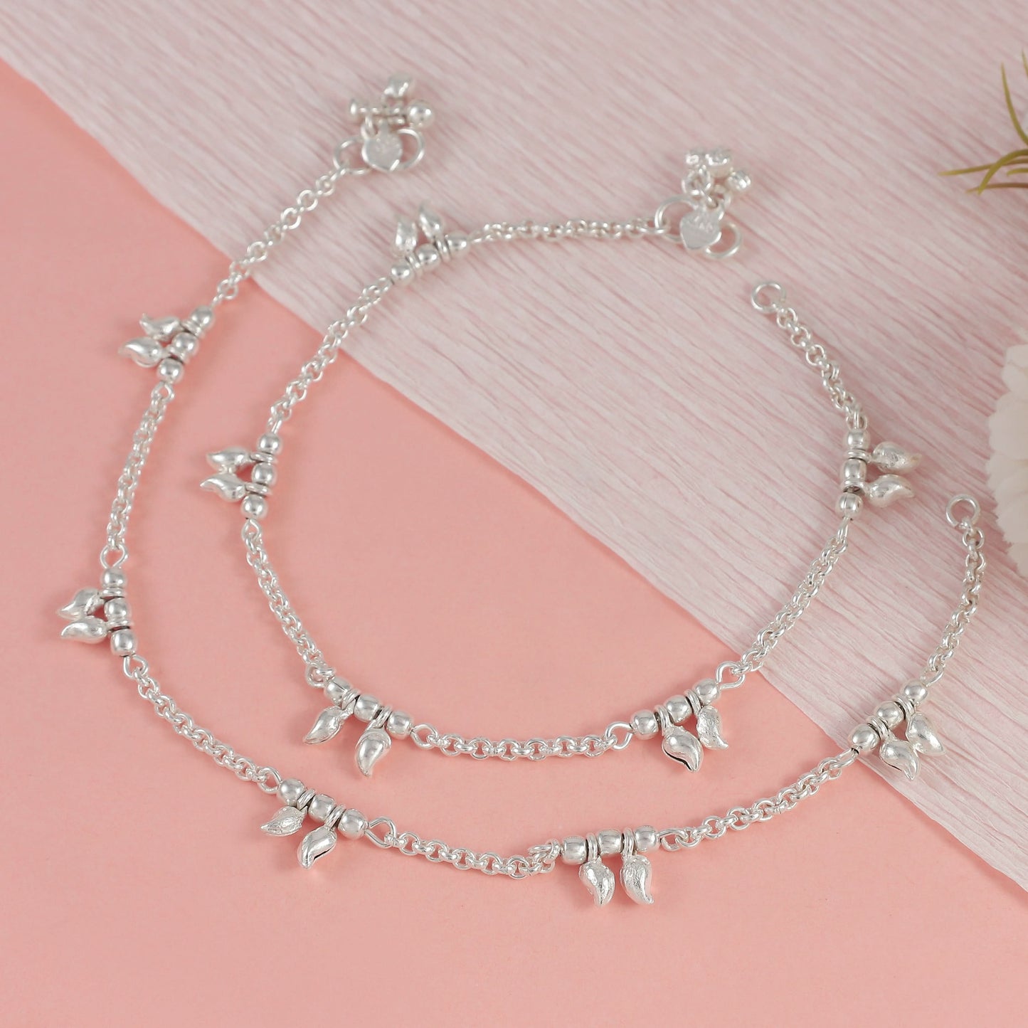 Saanjh Classic Silver Anklets