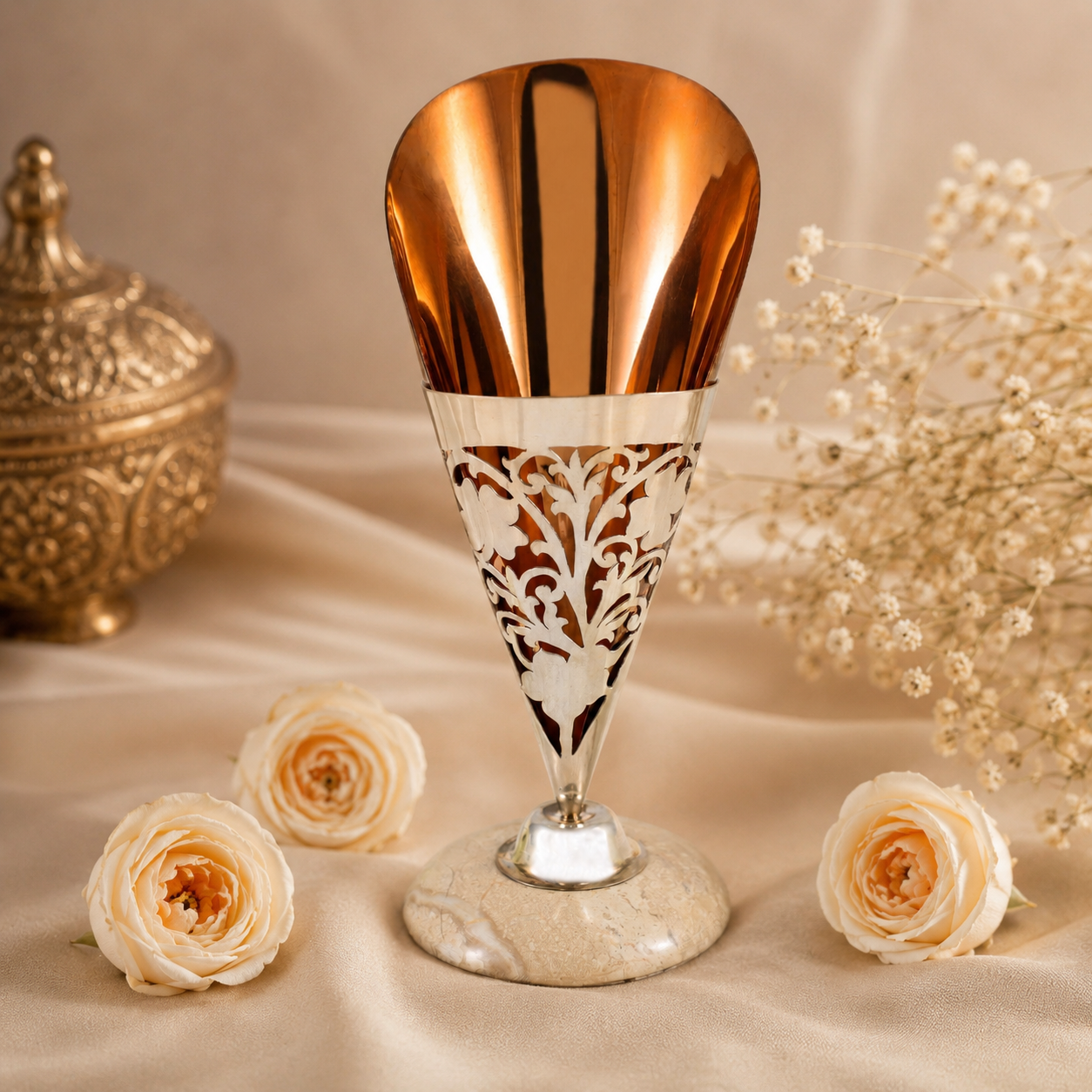 Stunning Silver Flower Pot