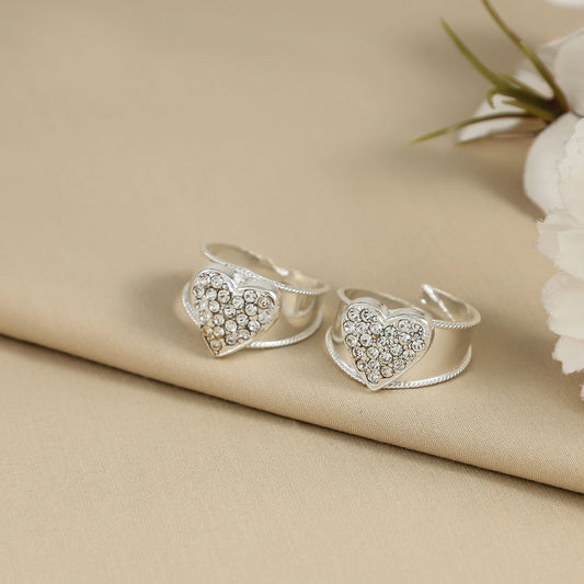 Dazzling Silver Toe Rings