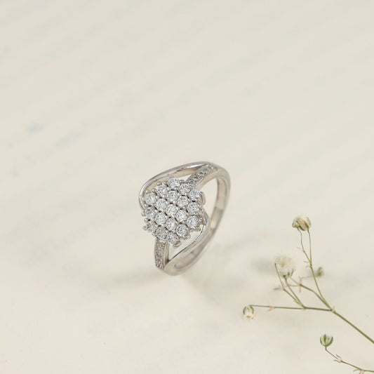 Classy Silver CZ Ring