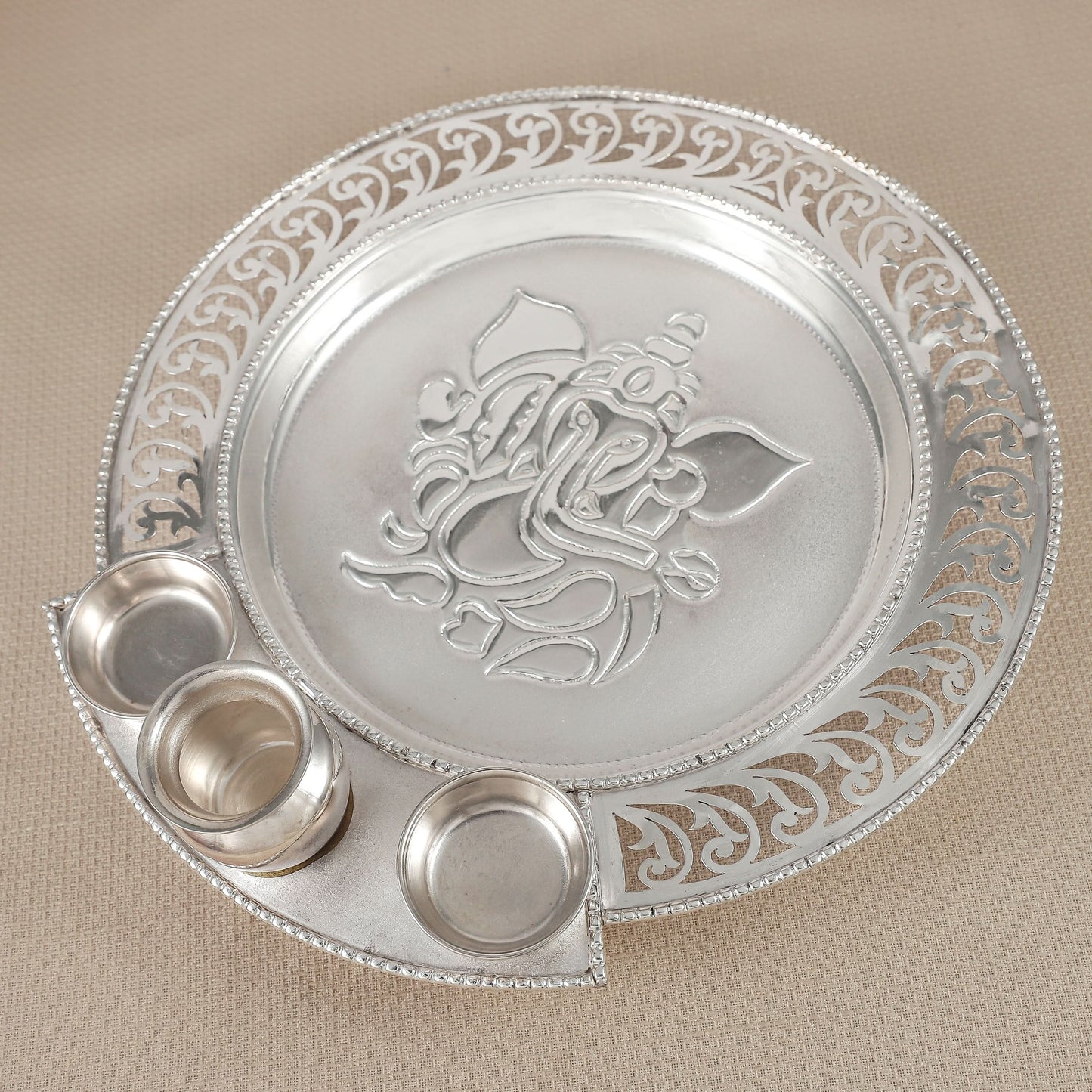 Precious Silver Aarti Thali