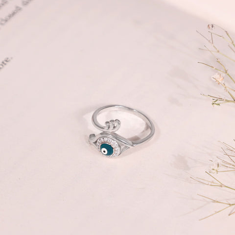 Goddess’s Evil Eye Shield CZ Ring