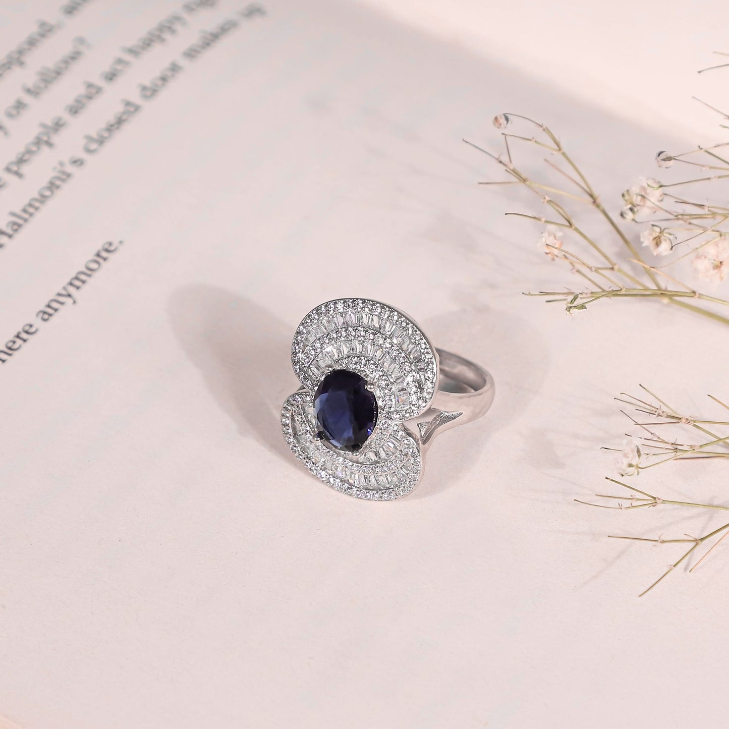 Jahnavi Silver CZ Ring