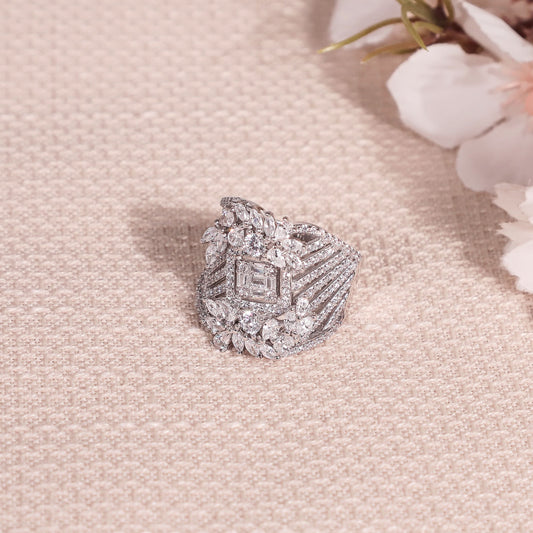 Farida Silver CZ Ring