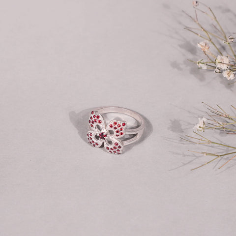 Manvi Classy Silver CZ Ring