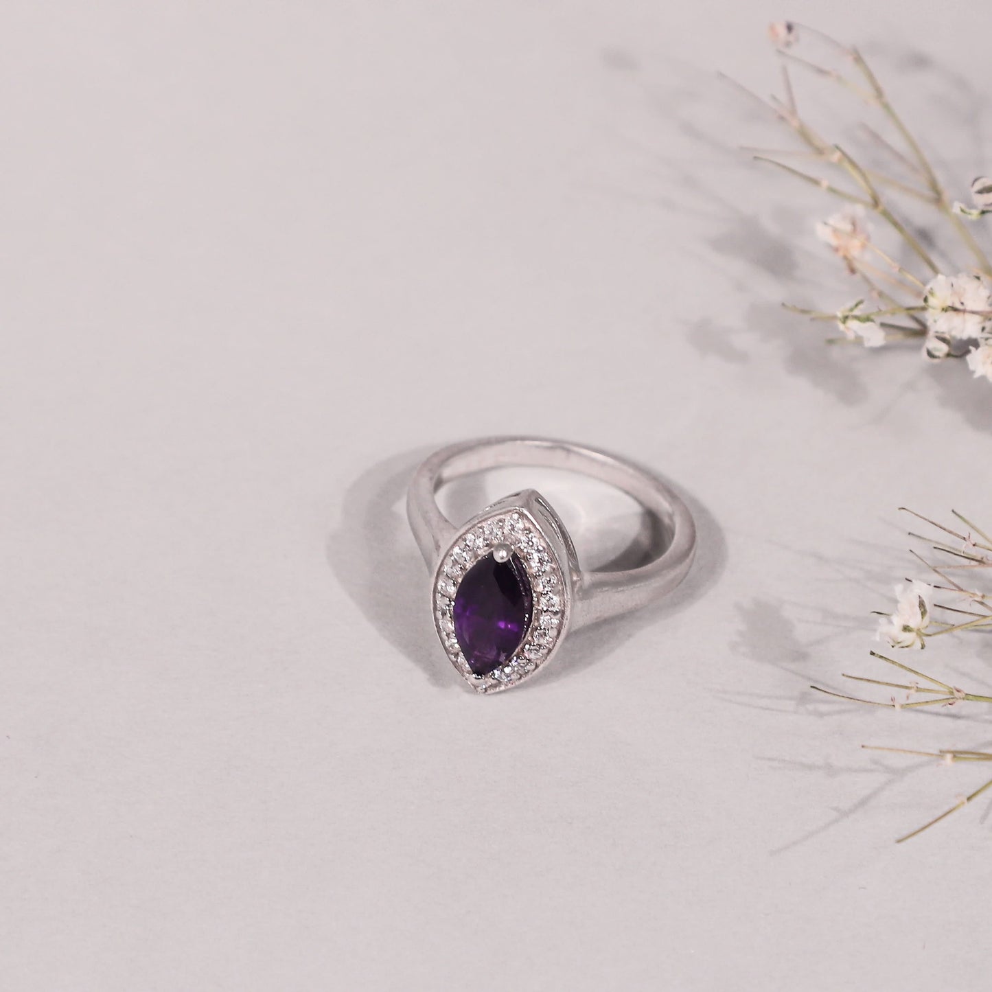 Vina Regal Silver CZ Ring