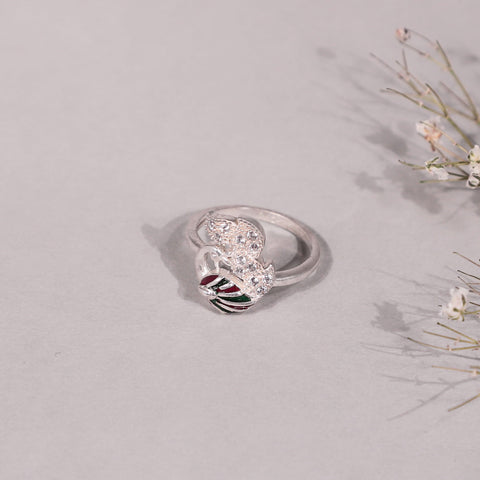 Honey Daisy Silver CZ Ring