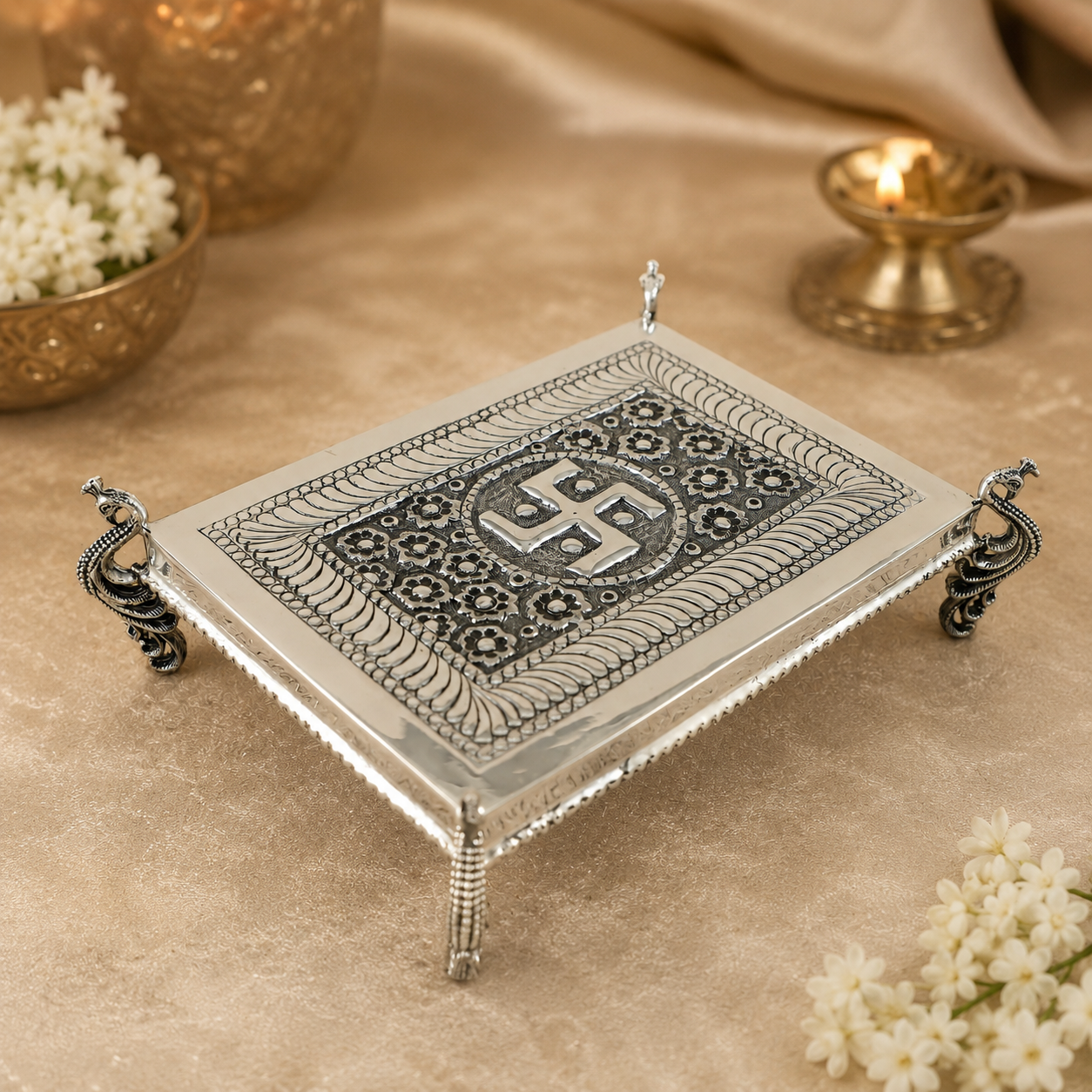 Traditional Silver Chowki