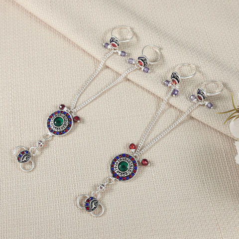 Kashvi Twin Charm Silver Toe Ring Set