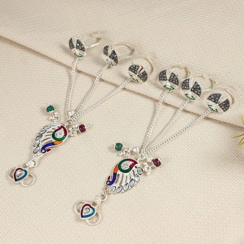 Lalita Silver Toe Ring Anklet Set