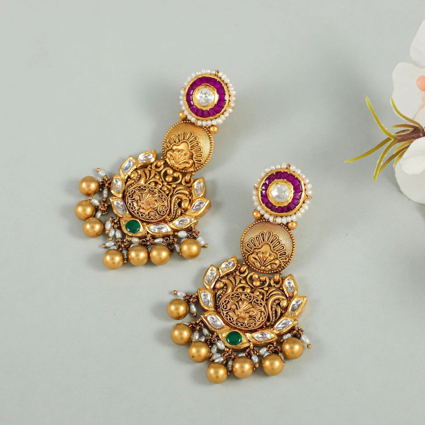 Nehal Unique Gold Earrings