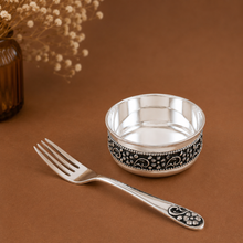 Antique Silver Bowl and Fork Set