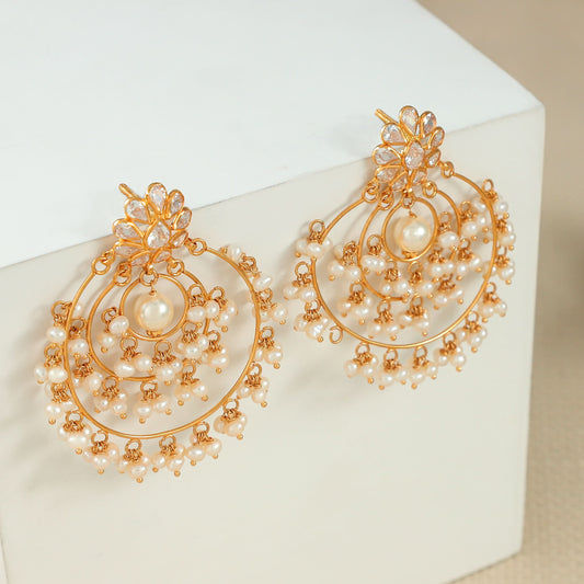 Prishna Classy Gold Earrings