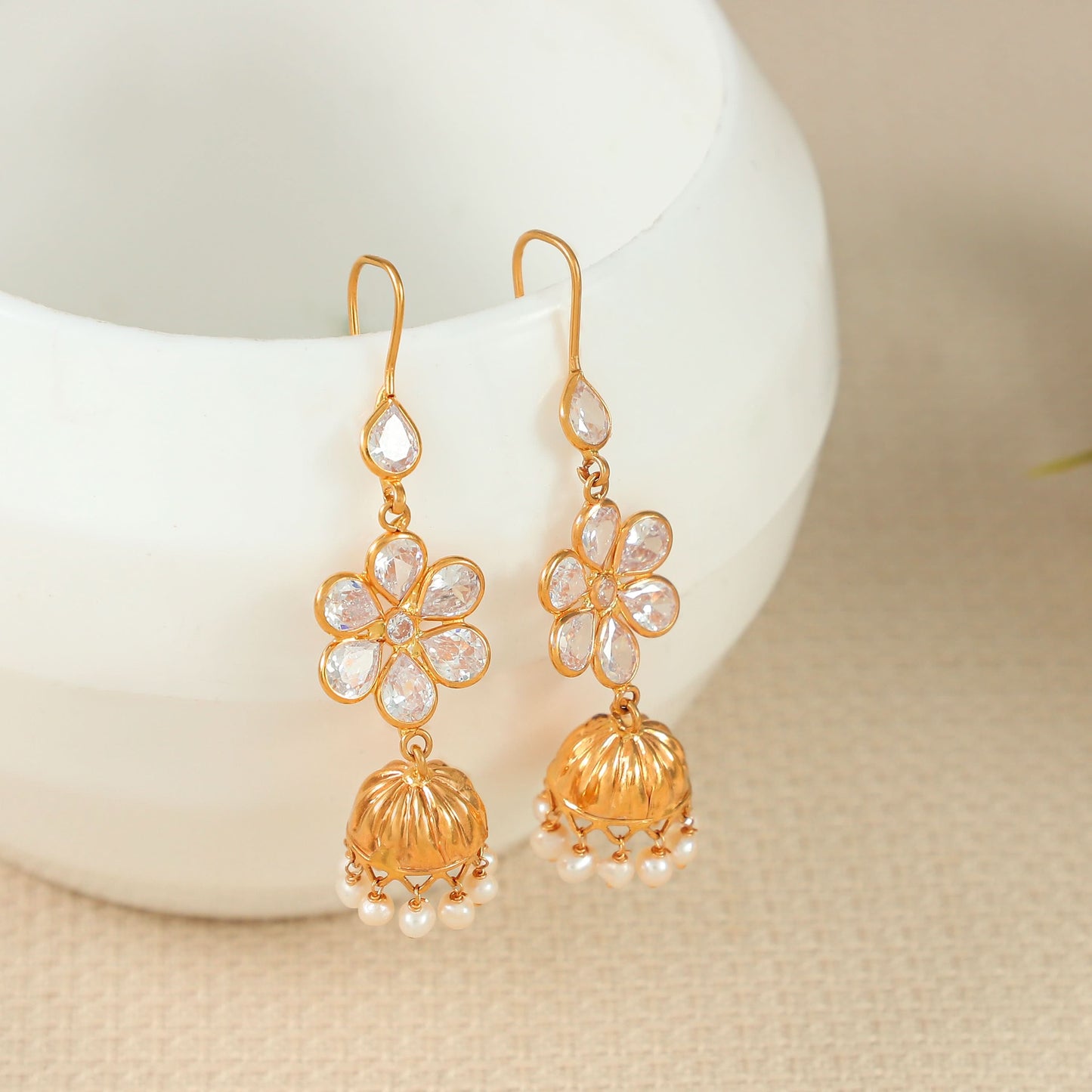 Vidhi Regal Gold Earrings