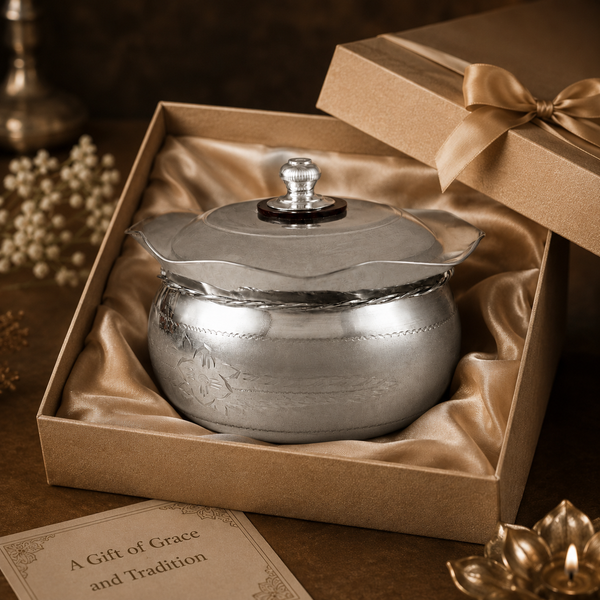 Wave Rim Silver Pot Bowl