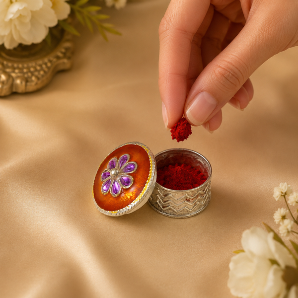 Divine Kumkum Silver Box
