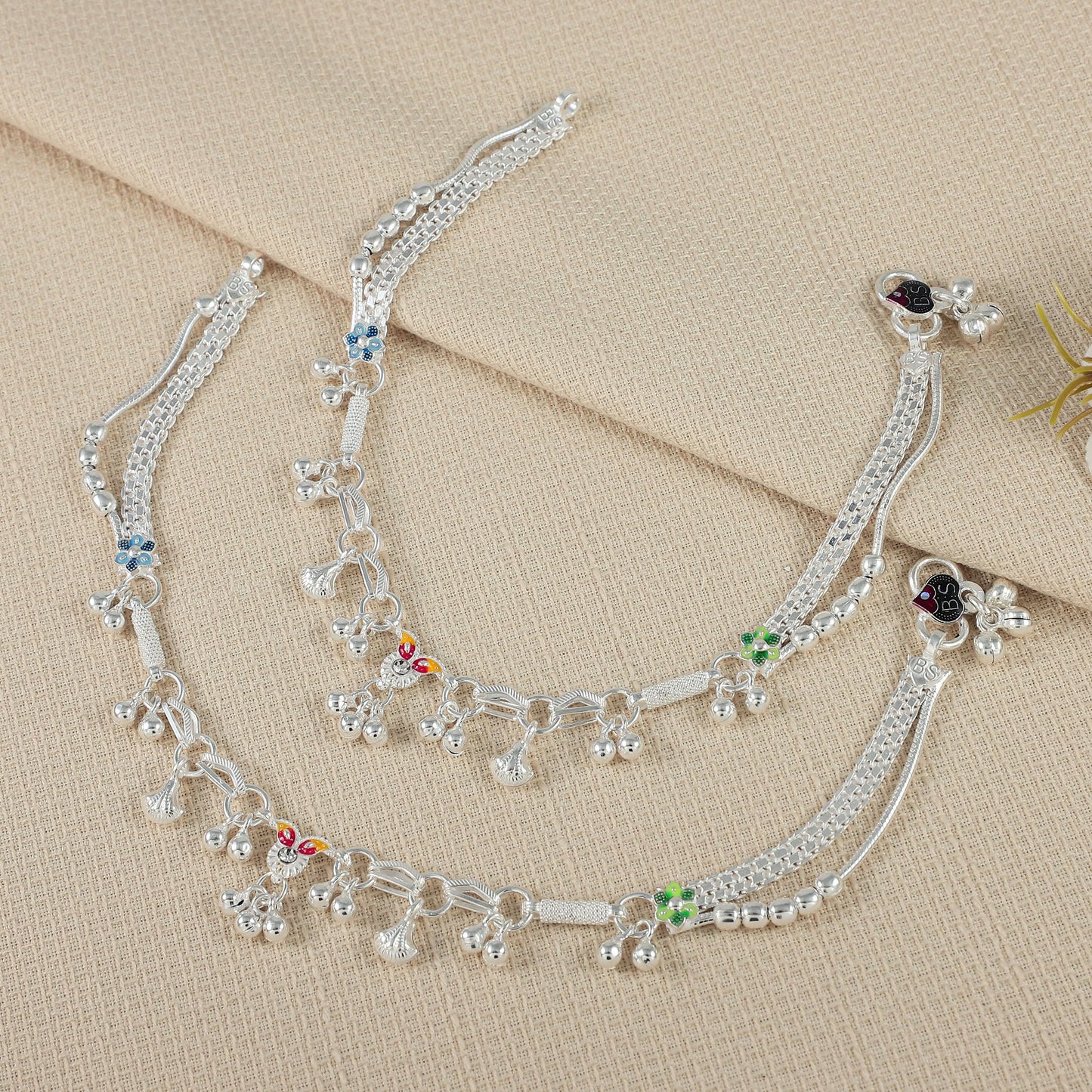Maya Silver Anklets