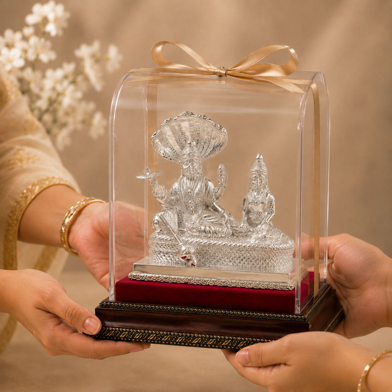 Precious Laxmi Narayan Silver Idol