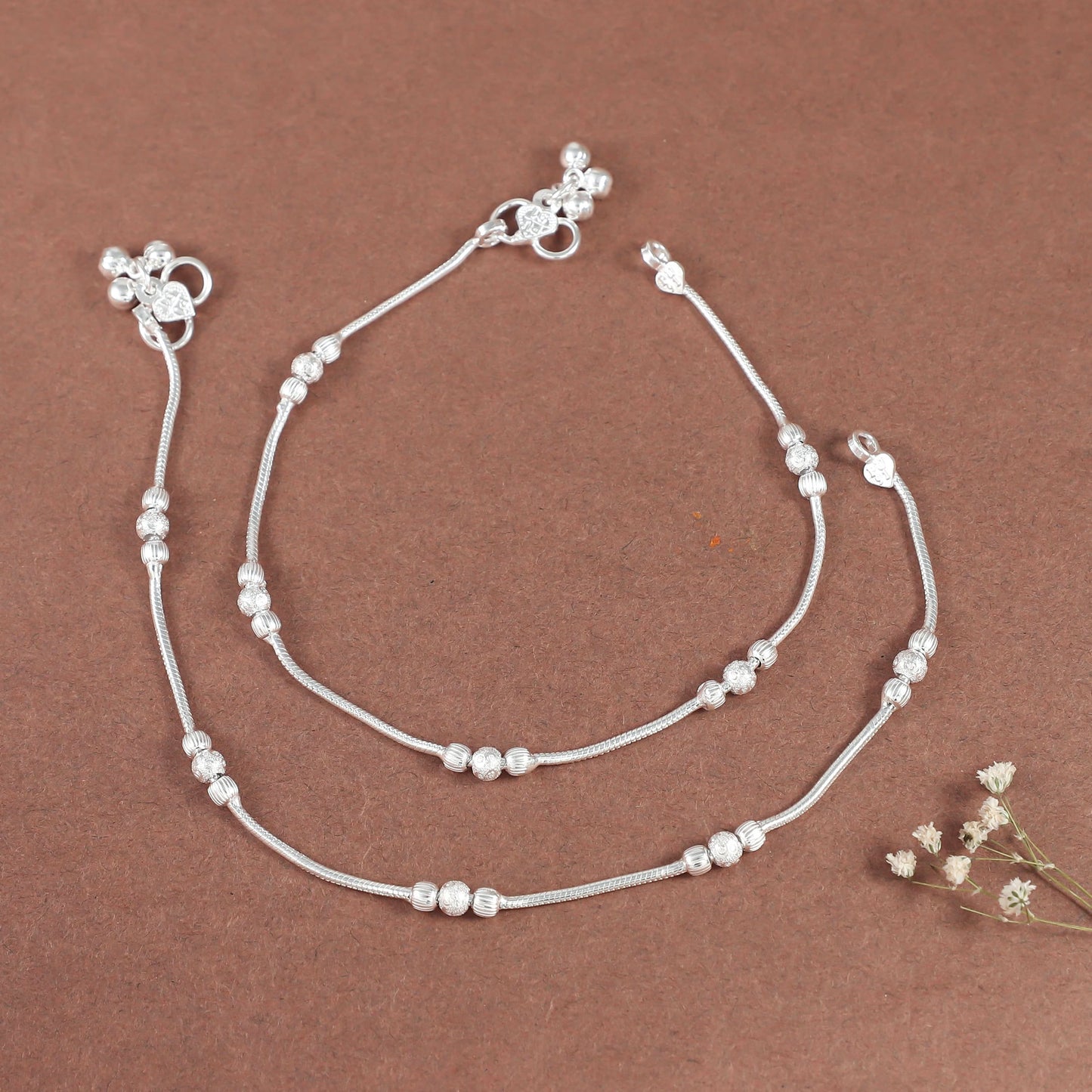 Nova Silver Anklets