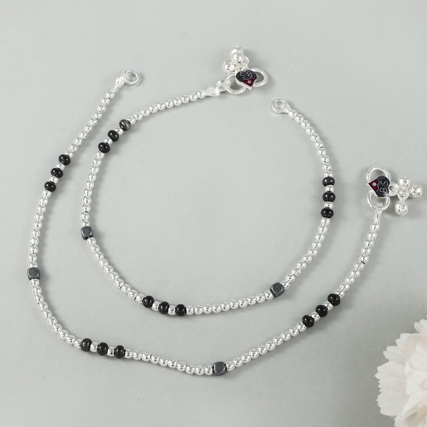 Tiya Silver Anklets