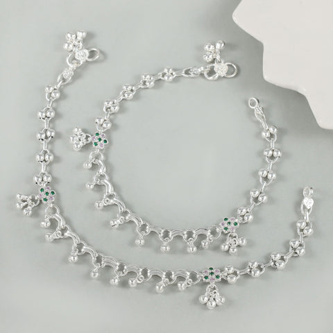 Yasmin Silver Anklets