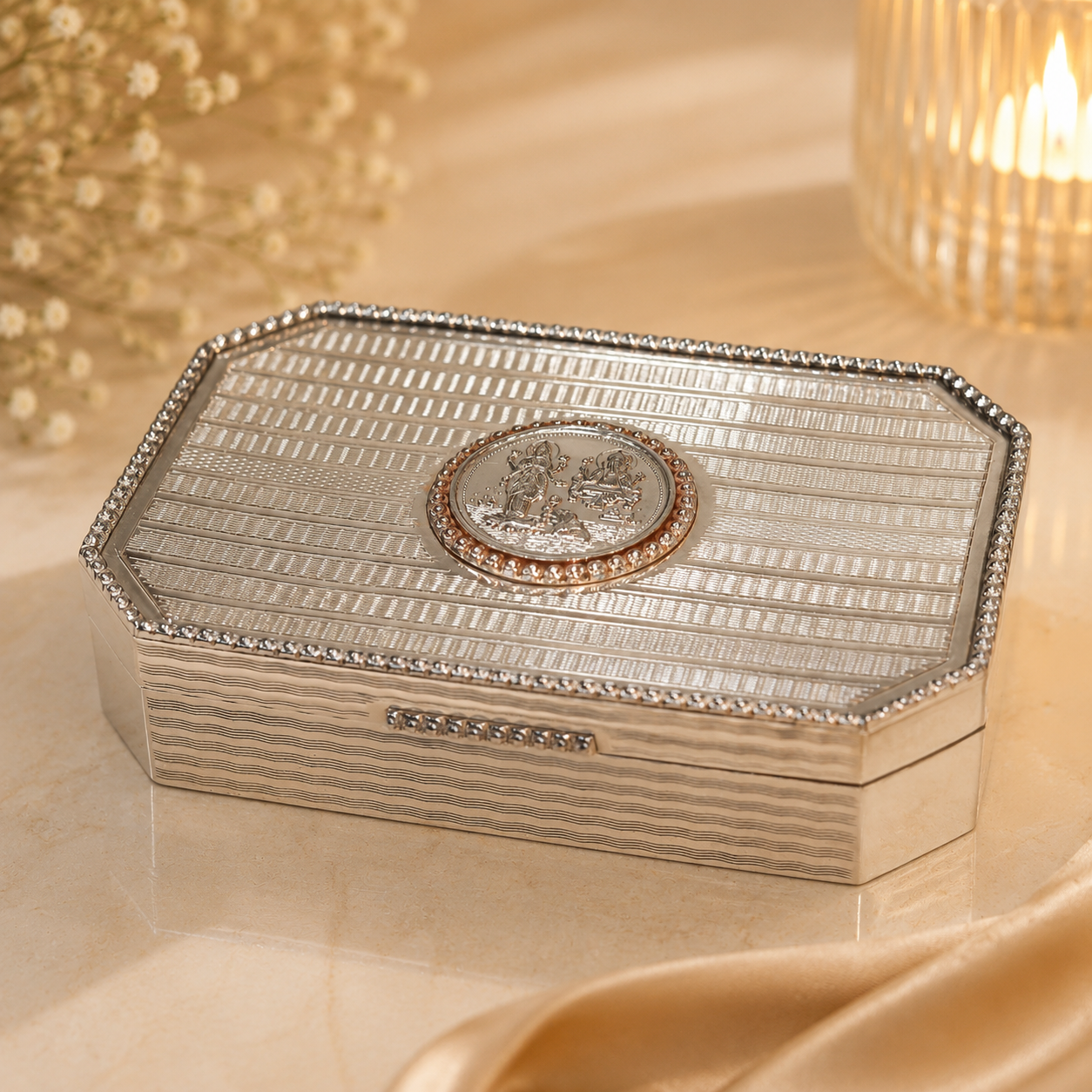 Octagon Keepsake Silver Box