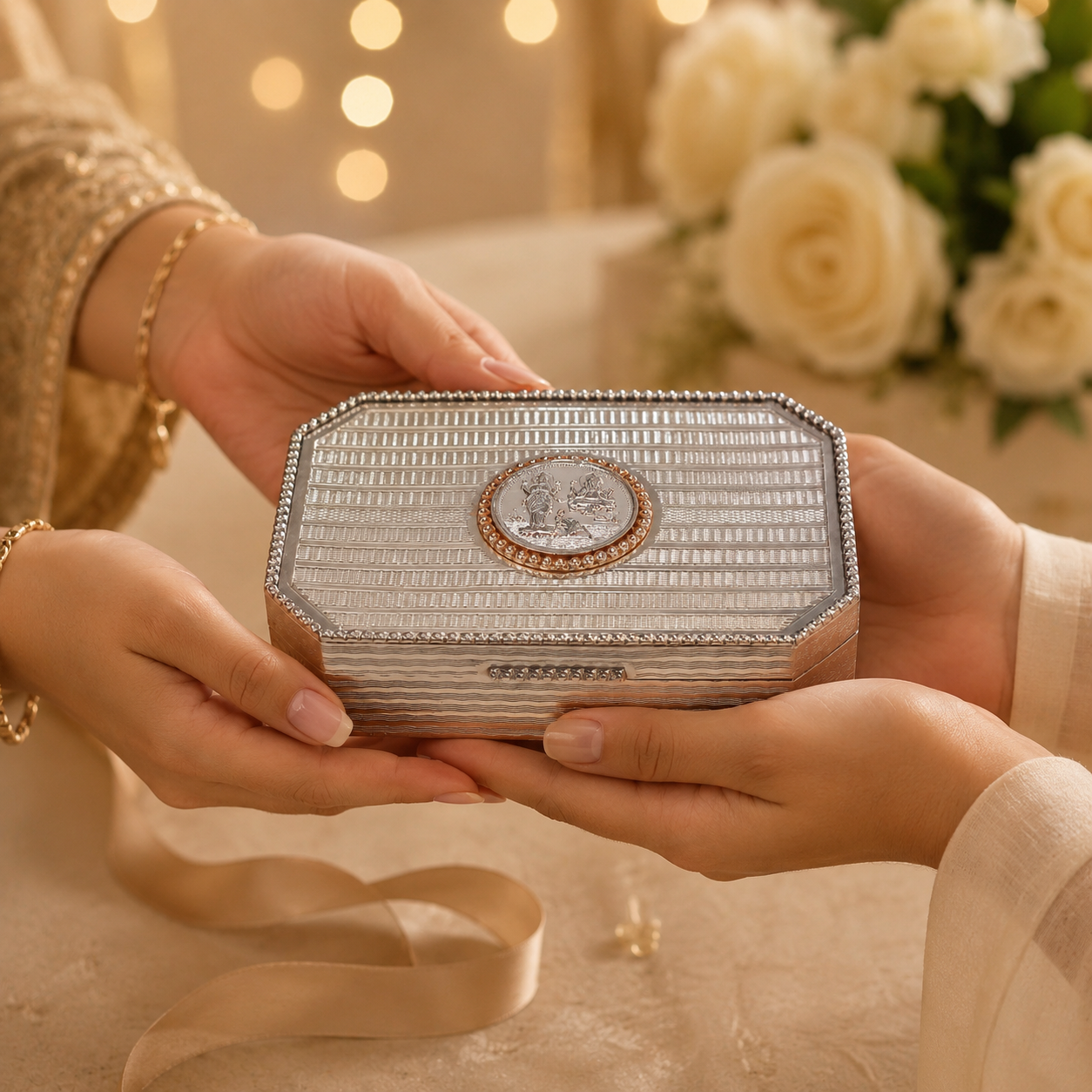 Octagon Keepsake Silver Box