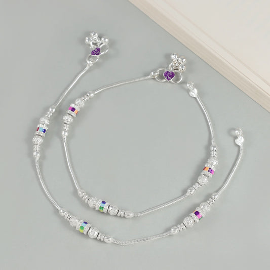 Aarvi Silver Anklets