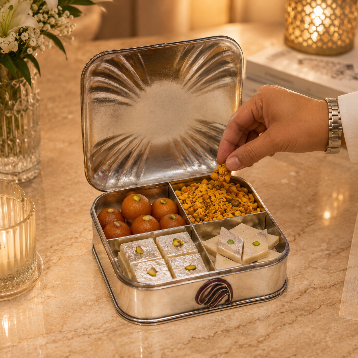 Artistic Enamel Crest Silver Box
