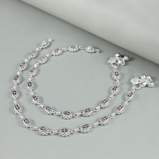 Rose Silver Anklets