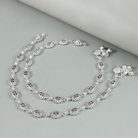 Rose Silver Anklets