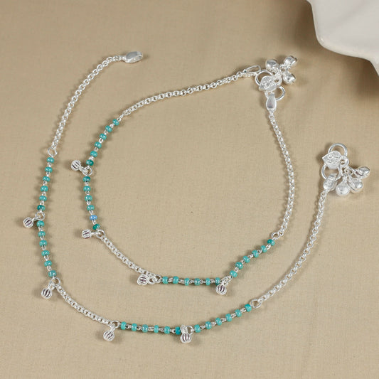 Aabidah Silver Anklets