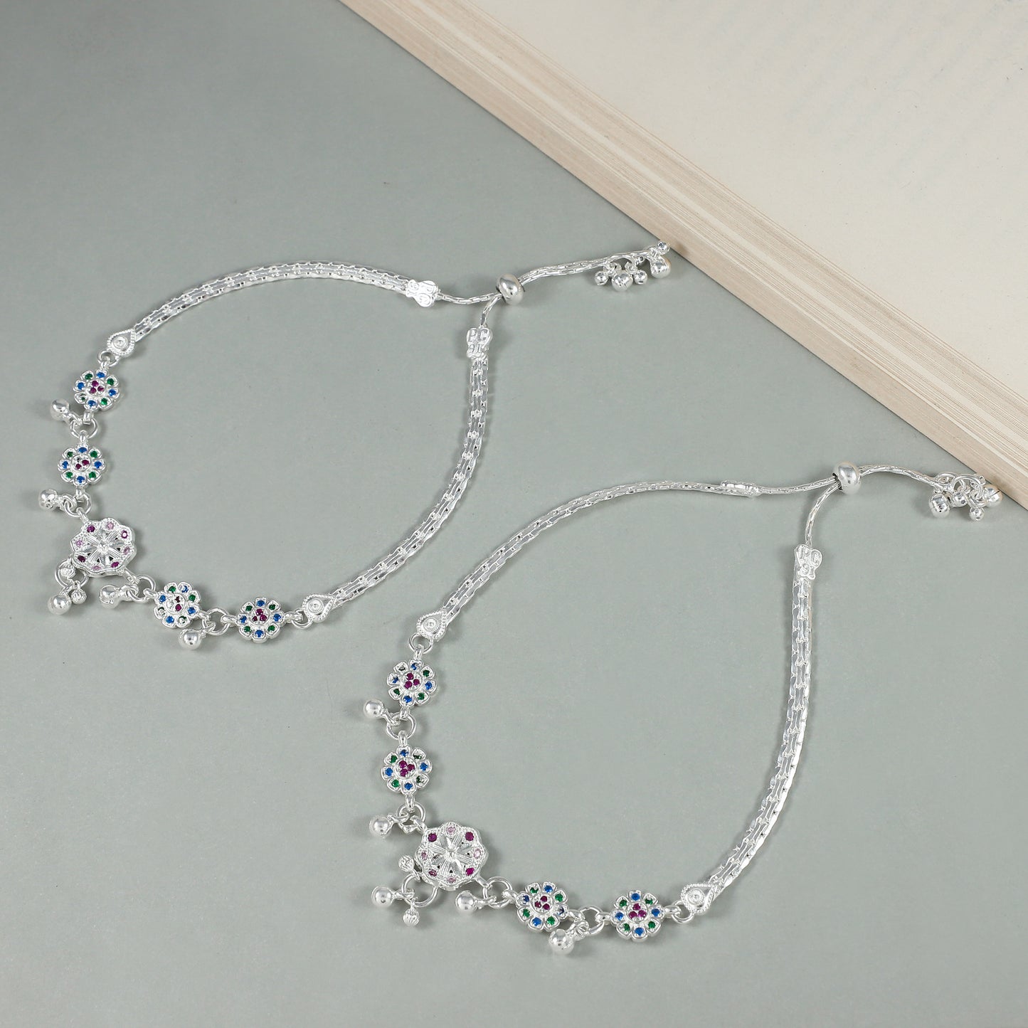 Zahra Silver Anklets