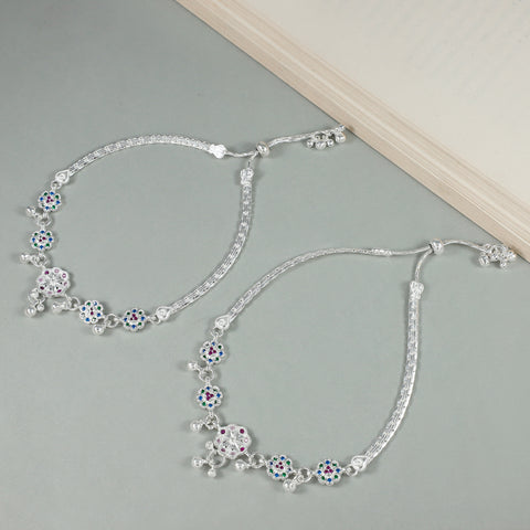 Zahra Silver Anklets