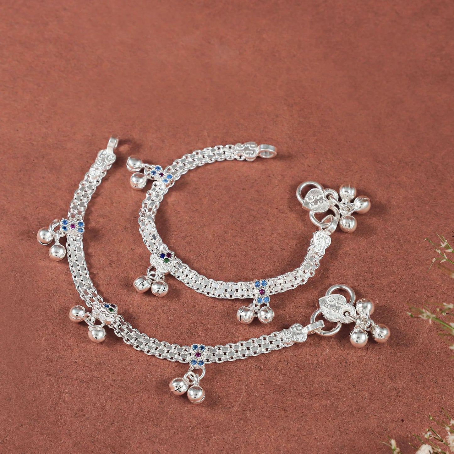 Aadhvita Silver Baby Anklets